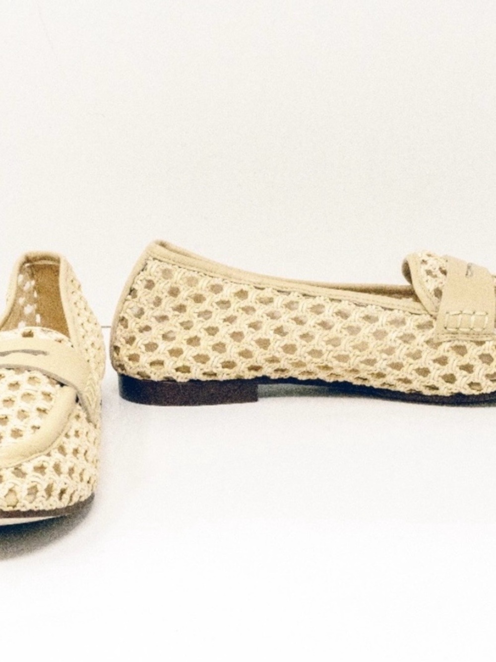 Tuckernuck Rowan Woven Slip On Loafers Flats Shoes Bone